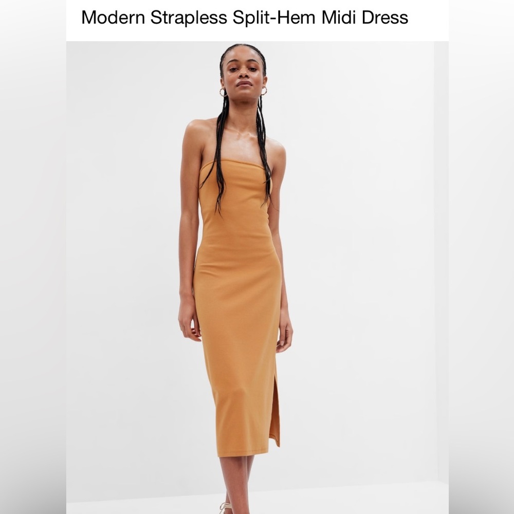 Strapless Midi Dress xs petite Gap